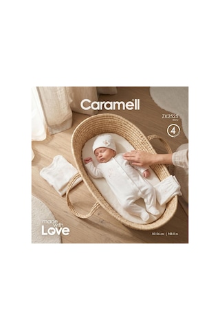 Altıntaş Baby Caramell Özel Kutusunda Love Bunny Tulumlu 4'lü Set Zk2525 Ekru Ekru