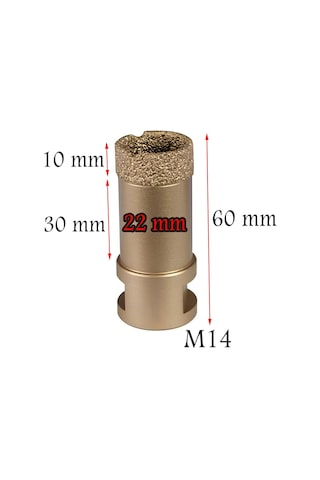 Badem10 Granit Mermer Seramik Fayans Delici Panç 22 Mm M14 Girişli