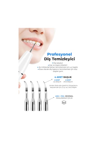 C12m Profesyonel Diş Temizleyici 3 Modlu, Usb Şarjlı, Ipx7 Su Geçirmez