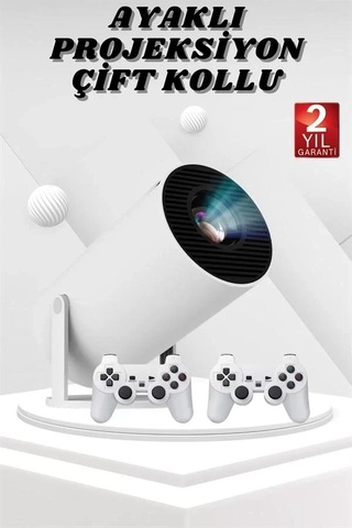 Home Ayaklı Oyun Projeksiyonu Çift Kollu Taşınabilir Sinema Projektörü