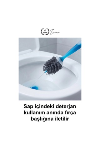 Tuvaletfırçası Deterjan Hazneli Silikon Tuvalet Fırçası Duvara Monte Askılı Yapışkanlı Havalandırma Çok Renkli