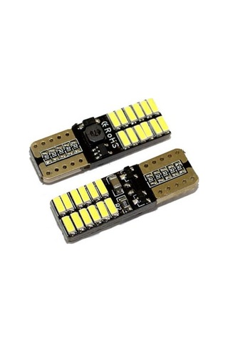 T10 W5w 24 Smd Led Ampul Canbus Beyaz Park Plaka İç Aydınlatma Ultra Parlak 2 Adet