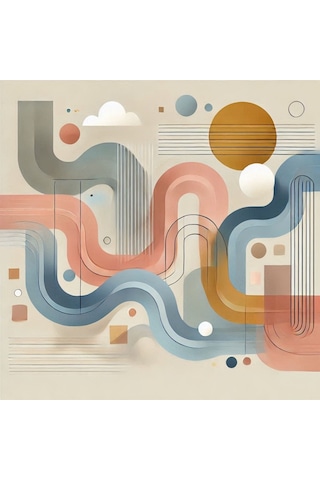 İskandinav Soyut Tablo Set Çerçevesiz 50x50cm Pvc Tablo 4'lü Set 010 Her Bir Tablo 50x50cm Büyüklüğündedir.