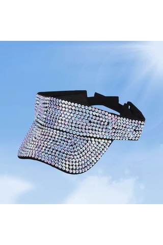 Rhinestone Kaplama Güneşlikli Şapka Kadın Ve Erkekler İçin Sporcu Şapkası, Tenis Ve Outdoor Aktiviteler İçin Moda Aksesuarı Çok Renkli