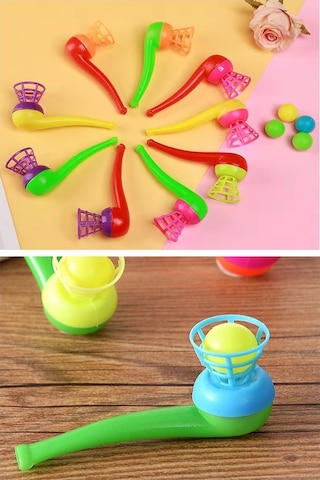 Top Üfleme Oyunu 40 Adet Saksafon Üfleme Nefes Oyuncağı Üfleme Düdüğü Oyuncak Karne Sınıf Çocuk Hediye