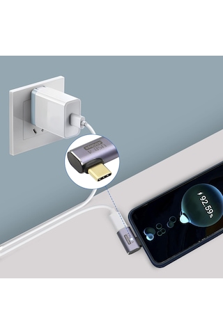 Cr47 Usb4 Type-c Dişi - Erkek Dönüştürücü Adaptör 40 Gbps Veri Transferi, 100w Pd Hızlı Şarj & 8k Görüntü Aktarımı Destekli Mini Dönüştürücü