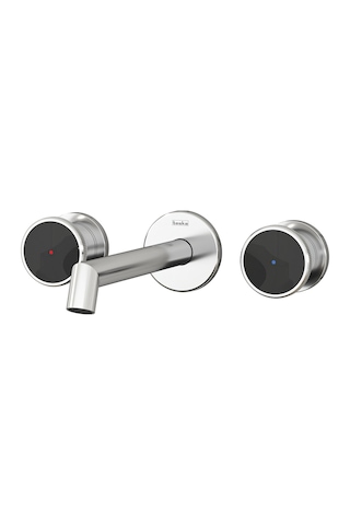 Teska Grande Shine Lavabo Bataryası-siyah Camlı Cam