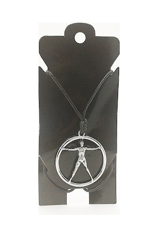 Kore İp Askılı Ve Krom Çelik Kaplamalı Unisex Tribal Kolye Gümüş6