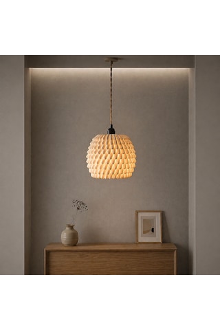 Fibrika Store Lumina Flora Sarkıt Lamba Modern Organik Dokulu Aydınlatma Beyaz