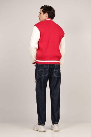 Erkek Tjm Baseball Hırka - Kırmızı Red Hot