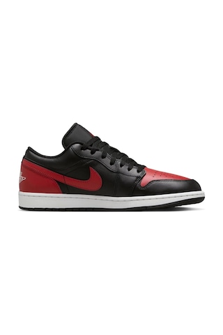 Nike Air Jordan 1 Low Leather Sneaker Hakiki Deri Unisex Günlük Spor Ayakkabı Siyah-kırmızı Siyah - Kırmızı