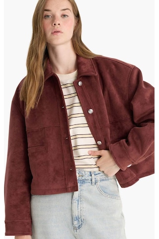 Defacto Regular Fit Polo Yaka Süet Mont F2815ax25wnbr444 Bordo