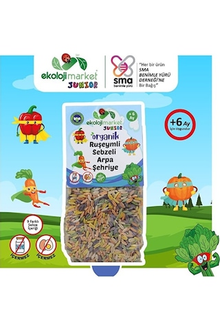 Ekoloji Market Organik Ruşeymli Sebzeli Bebek Makarnası Arpa Şehriye 250 G