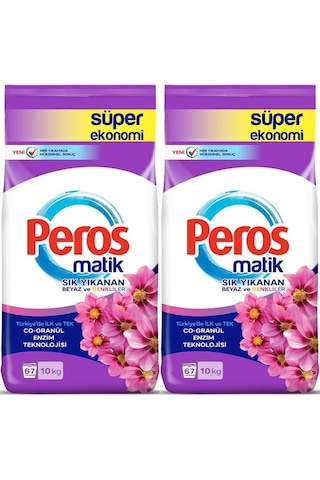 Peros Matik Toz Çamaşır Deterjanı 20kg Yıldız Çiçeği Beyaz-renkli
