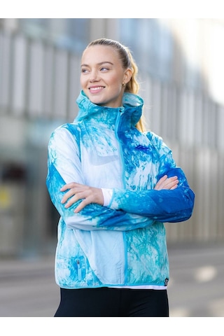 Repel Trail-running All-over Printed Recoverable Full-zip Hoodie Kadın Ceket Ndd Sport Mavi