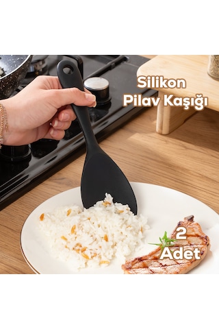 Porsima 5262 2 Adet Sert Uçlu Silikon Pilav Kaşığı Kepçe 22cm