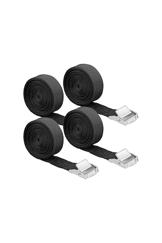 Adet Gerilim Kayışları 2,5 250 Cm Siyah Siyah Gerilim Kayışları Klipsli Sabitleme