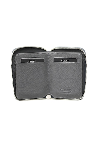 Guard Leather Guard Fermuarlı Antrasit Guti Mat Deri Mini Cüzdan Çok Renkli