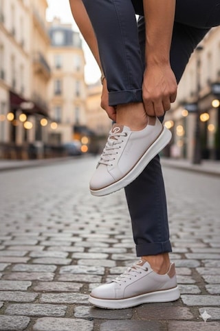Pepita M643 Rahat Hafif Günlük Sneaker Hakiki Deri Erkek Ayakkabı Bej