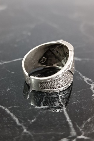 İskambil Poker Briç Oyun Kağıdı Şekilli Erkek Yüzük Gümüş Kaplama Çok Renkli