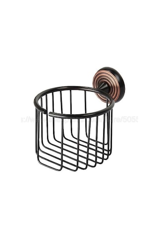 Yağ Ovuşturdu Bronz Havlu Sepeti Tuvalet Avrupa Yuvarlak Rulo Tuvalet Kağıdı Tutucu Doku Tuvalet Aksesuarları Kağıt Tutucular 22 x 13.6 x 11.2 CM