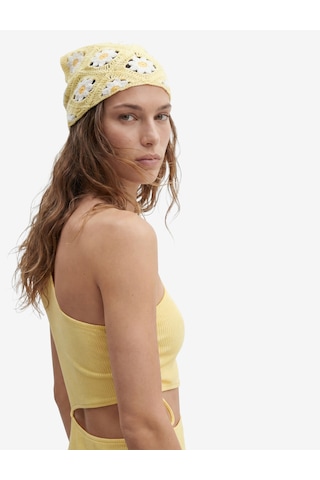 Koton Çiçekli Detaylı Bağlamalı Üçgen Bandana- Koton X Sibil Çetinkaya Sarı 6sak50097aa