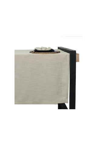 Doğal Keten Görünümlü Köşe Kıvırma Masa Örtüsü Yeşil Renk-2466 - Yeşil