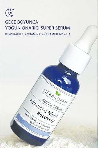Herbaderm Süper Serum Sıkılaştırıcı Aydınlatıcı Onarıcı Gece Serumu 30Ml