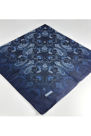 Miray Nevada Büyük Boy Organik Pamuk Eşarp - 120 X 120 - 06453 Lacivert