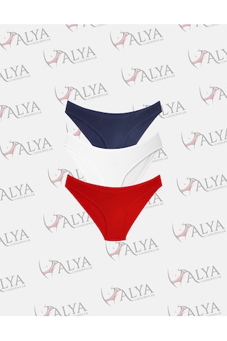 Alya Underwear Kadın Bikini Kesim Pamuklu Empirme Baskılı Slip Külot - 3 Adet - S, M, L, Xl, 2xl Çok Renkli T02