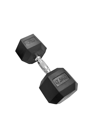 Rebuwo 17.5 KG 1 Adet Hex Dambıl Kauçuk Altıgen Dambıl Hex Dumbbell