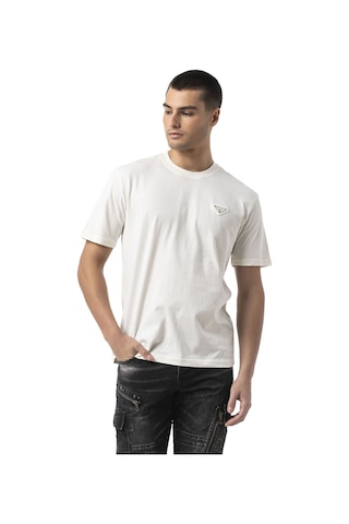 Cipo & Baxx Erkek Basic Bisiklet Yaka Regular Fit Pamuklu Kısa Kollu Tişört Ct823 Ecru