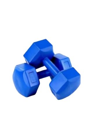 DPlastik Dambıl Ağırlık Seti 3 KG x 2 Adet Köşeli Mavi