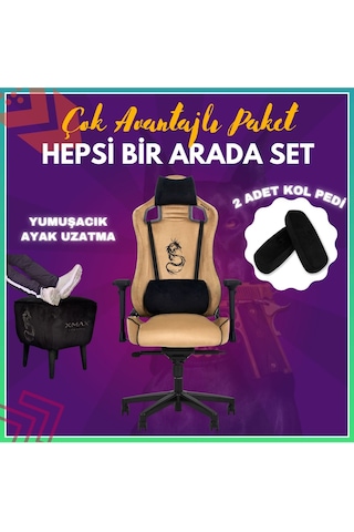 Pro Ayak Uzatmalı Kol Pedli Maximus Hardal Oyuncu Koltuğu Hardal