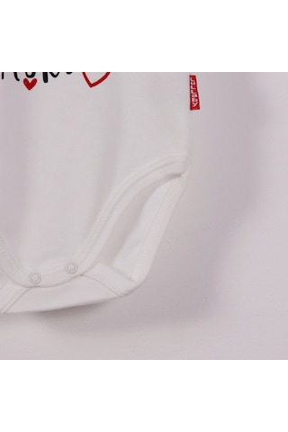 Yeni Doğan 3-12 Ay Annennesinin Minik Aşkı Askılı Body Beyaz Beyaz