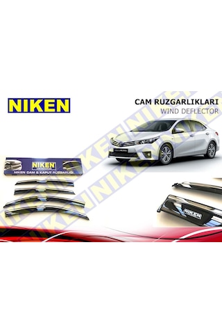Toyota Corolla Uyumlu Cam Rüzgarlığı 4Lü Kromlu 2014-2015-2016-2017-2018