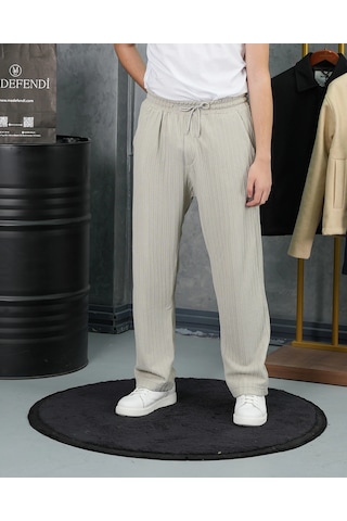 Modefendi Örgülü Model Baggy Kesim Jogger İpli Pantolon Gri