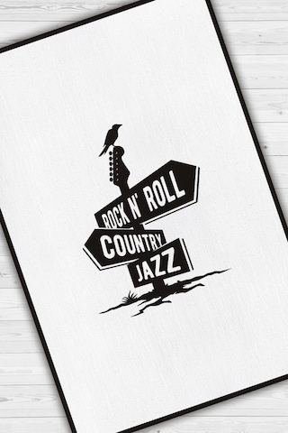 Homshtag Üç Müzik Tarzı Halı Siyah Beyaz Halı Caz Rock Sever Halısı Çok Renkli