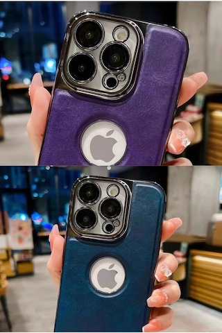 Apple Uyumlu iPhone Akfa 12 Delux Serisi Kamera Korumalı Deri Desenli Premium Telefon Kılıf Siyah