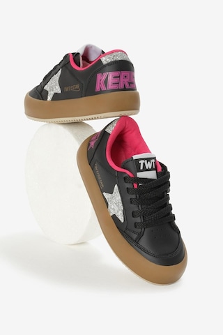 Termo Taban Yıldız Detaylı Bağcıklı Ve Cırtlı Çocuk Unisex Siyah Gümüş Spor Ayakkabı Tbkmn320 Siyah Gümüş