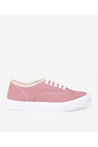 Yargıcı Düz Renk Kumaş Sneaker Pembe