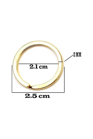 Zincirsiz Boş Yassı Model Anahtarlık Halkası 2.5 Cm 1000 Adet Gold Gold