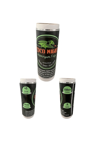 Coco Night 45 Mikron 5adet 250 CM Rulo Alüminyum Folyo, Nargile Folyosu