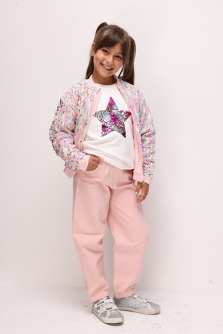 Le Mabelle Pembe Kız Çocuk Gabardin Pantolon - Prunella Pembe
