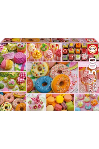 Educa Puzzle - 500 Parça Tatlı Parti Kolajı Puzzle - 19904 - Sweet Party Collage