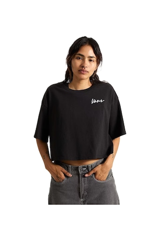Vans Classic Script Kadın Siyah T-shirt - Vn000qdf