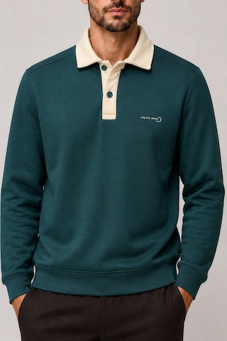 Redline Snap Erkek Regular Fit Düğmeli Kışlık Sweatshirt Nefti