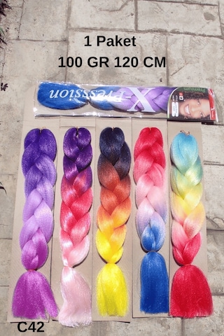 X-pression Afrika Örgüsü Ombreli Sentetik Saç 100 Gr 3 Renk 40