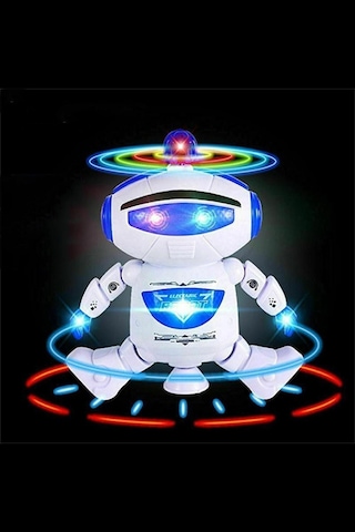 Pilli, Müzikli, Sesli, Işıklı Ve Dans Eden Pevaneli Oyuncak Robot 20 Cm.