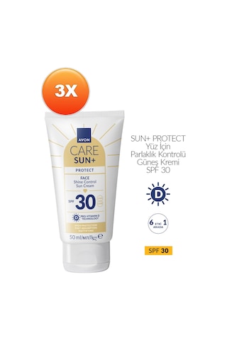 Avon Sun+ Protect Yüz İçin Parlaklık Kontrolü Güneş Kremi SPF30 3 x 50 ML